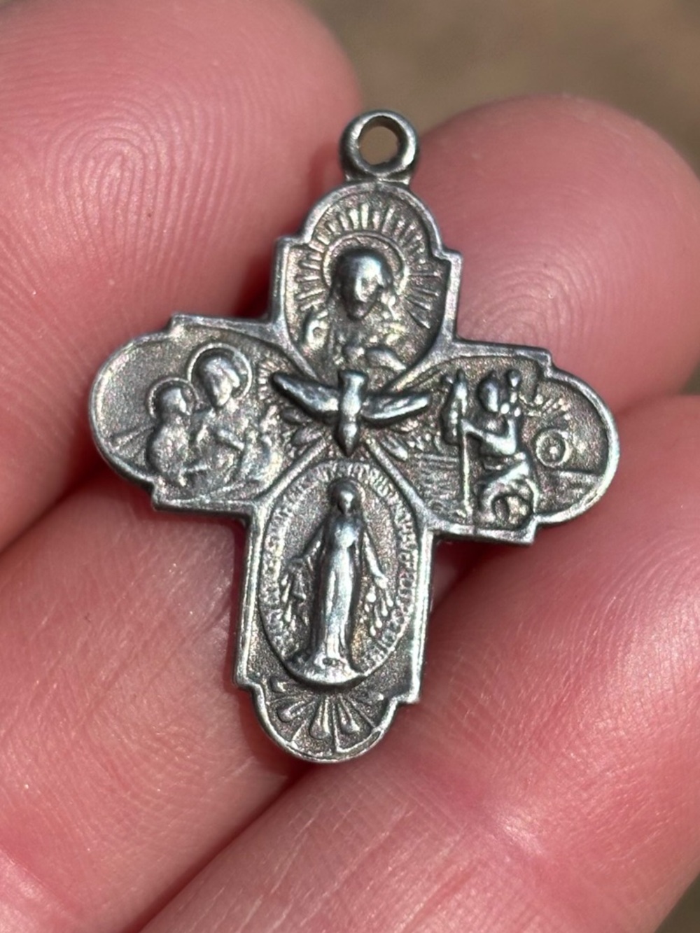 Vintage Silver Filled Four Way Cross Pendant!